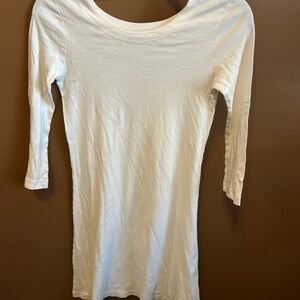 Cream Fitted Tunic with Long Sleeves